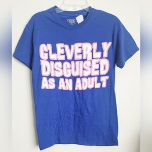 Classic Teaze Blue Unisex Graphic T-Shirt 100% Cotton S Small (NWT)